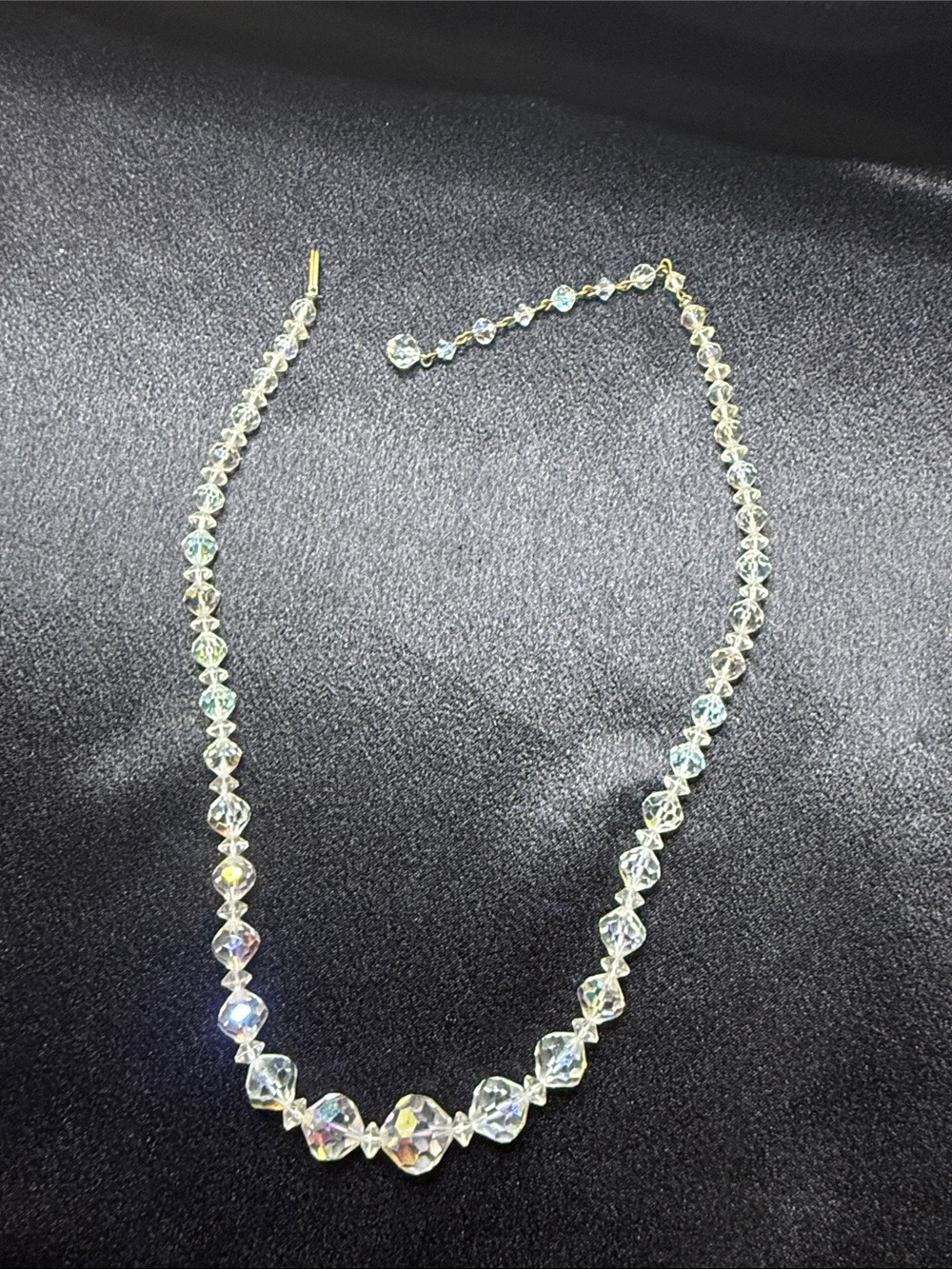 Vintage Aurora Crystal Bead Necklace - Iridescent - Picture 5 of 5